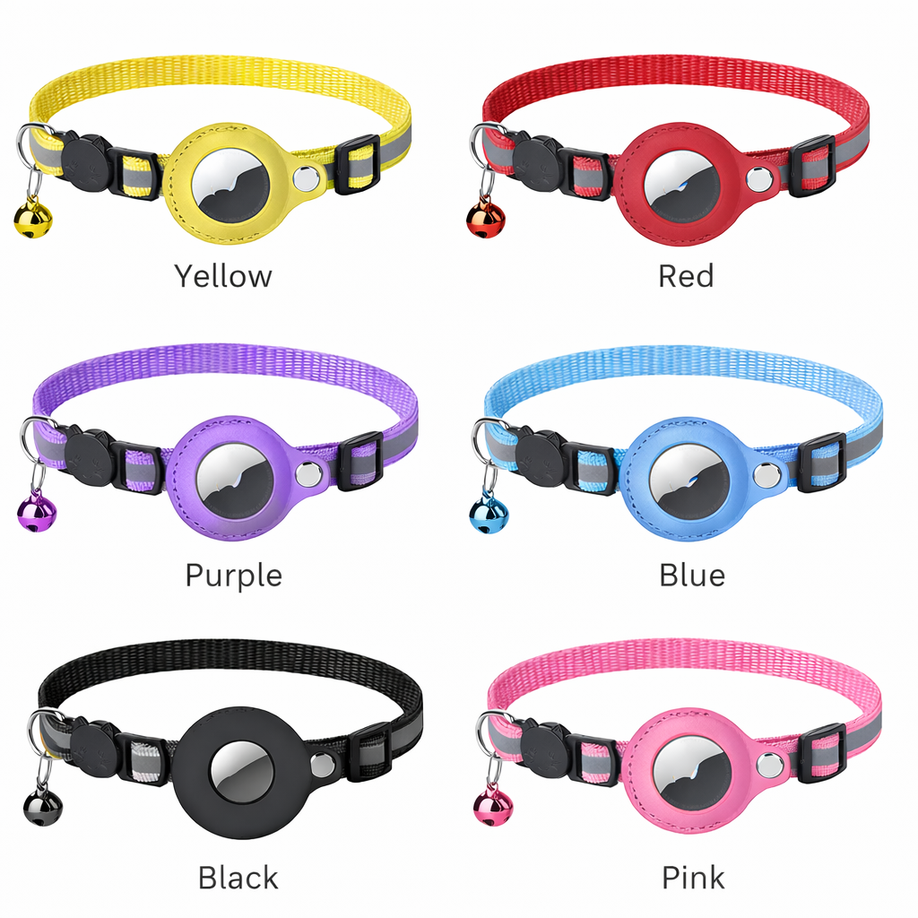 Reflective Waterproof Air Tag Holder Collar for Dogs & Cats