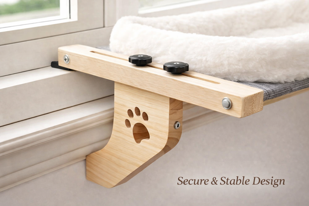 Adjustable Cat Window Perch – Soft Fleece Hammock for Indoor Cats