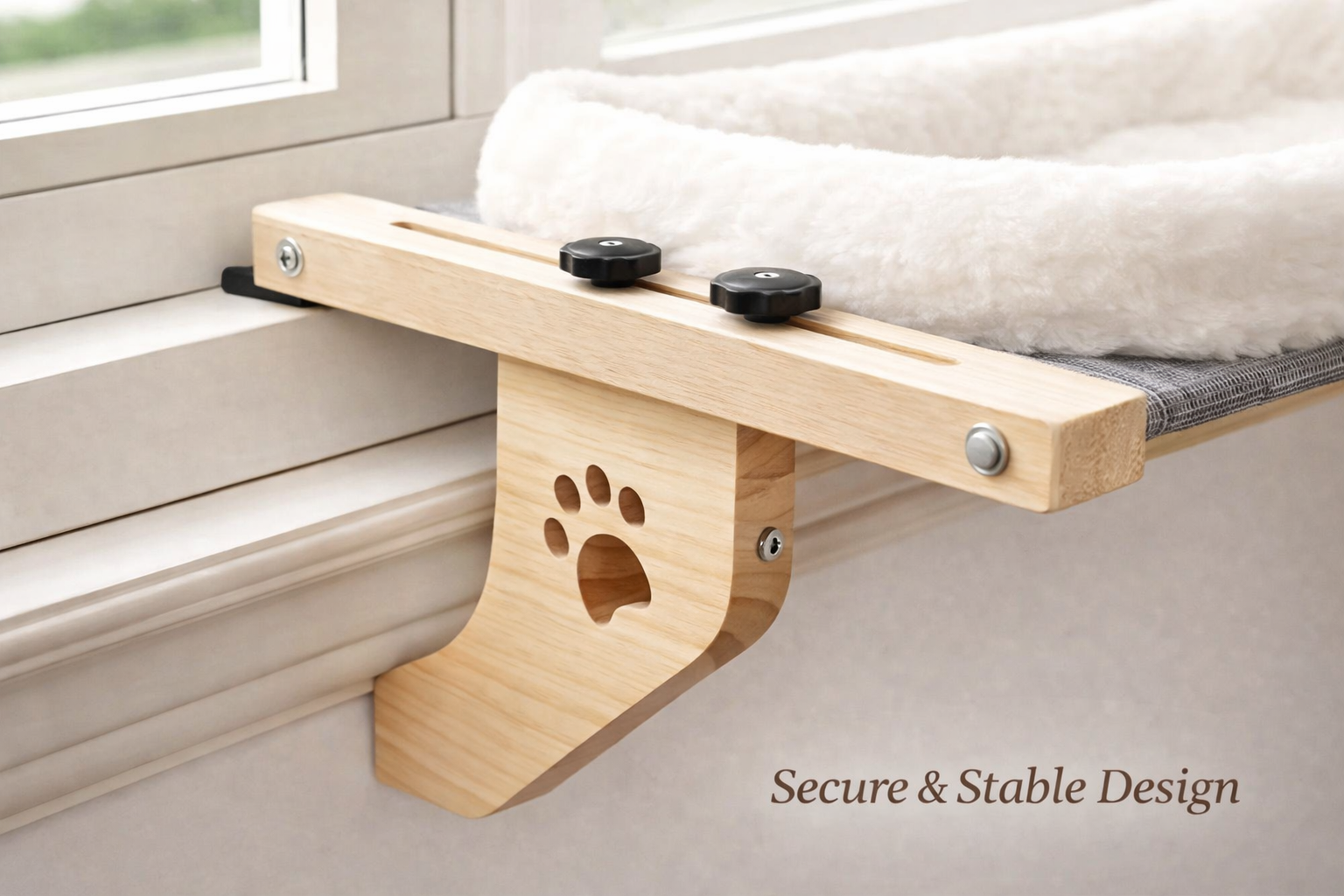 Adjustable Cat Window Perch – Soft Fleece Hammock for Indoor Cats